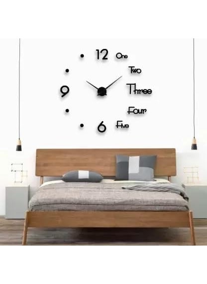INLERA Frameless Analog 60 cm X 60 cm Wall Clock Black Without Glass DIY Clocks