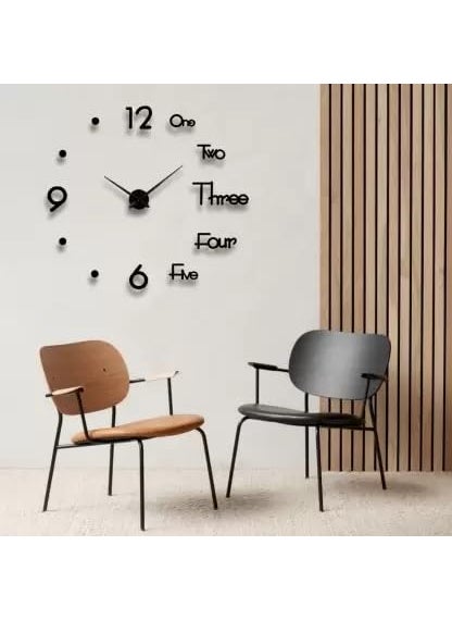INLERA Frameless Analog 60 cm X 60 cm Wall Clock Black Without Glass DIY Clocks
