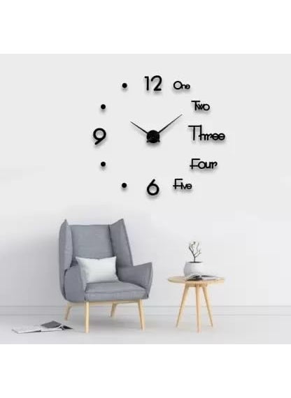 INLERA Frameless Analog 60 cm X 60 cm Wall Clock Black Without Glass DIY Clocks