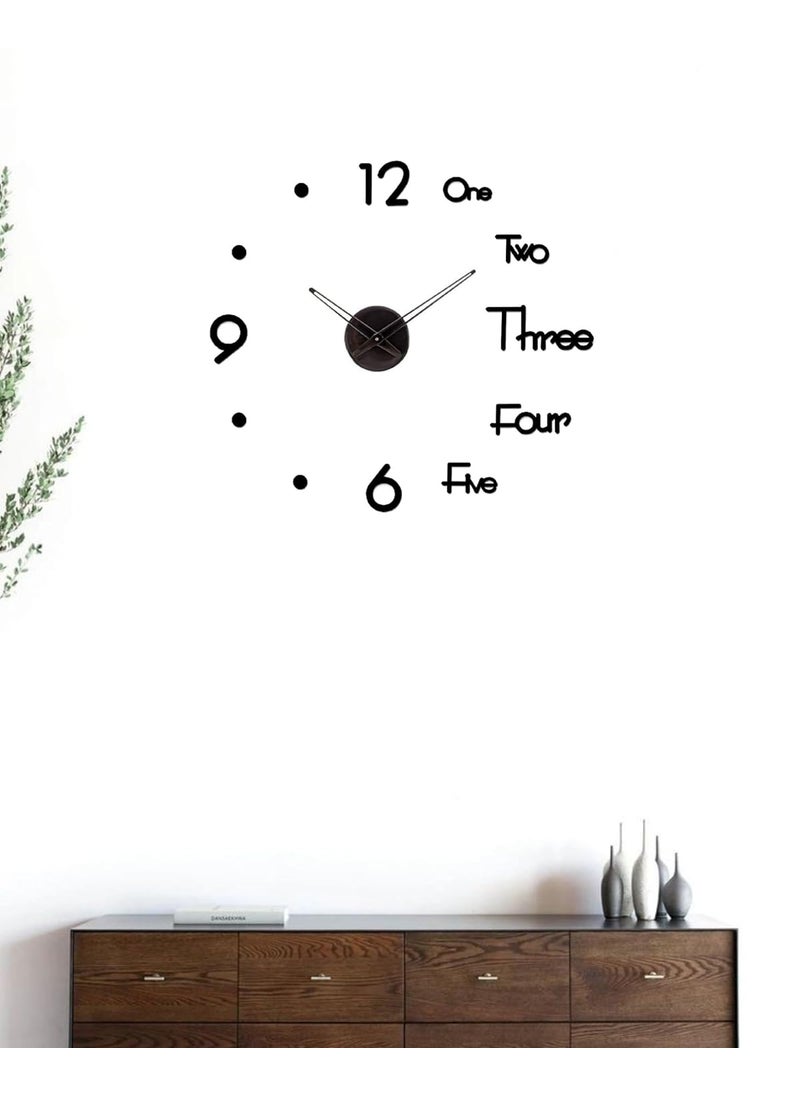 INLERA Frameless Analog 60 cm X 60 cm Wall Clock Black Without Glass DIY Clocks