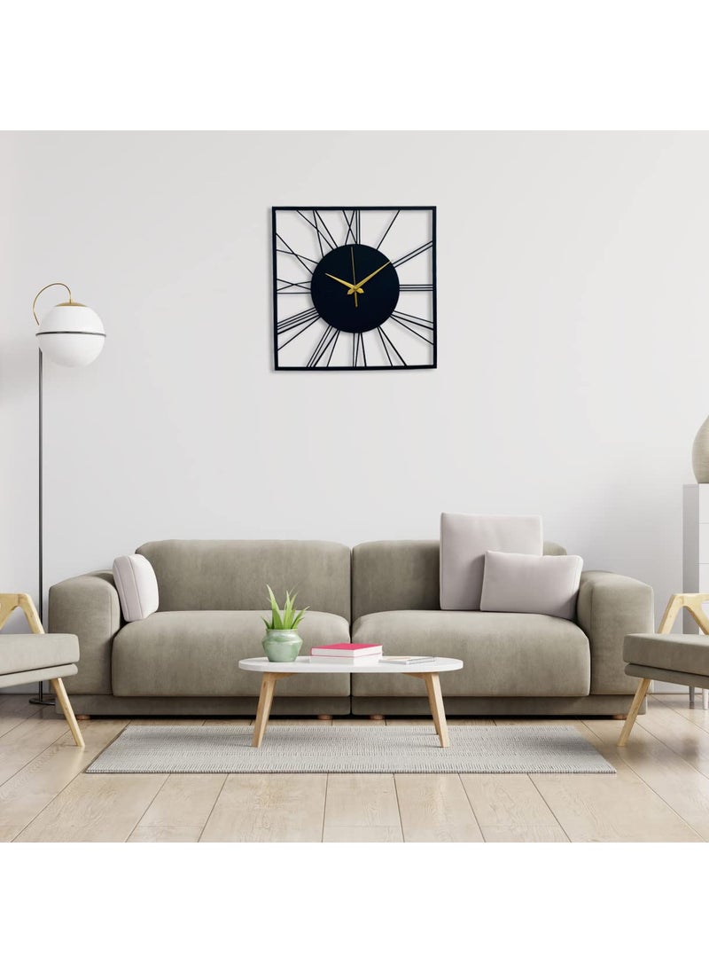 Auromin Stylish Metal Wall Clock for Home and Hall Living Room Bedroom Office Antique Big Size Modern Wall Watch for Home Decor Style 3 50cm