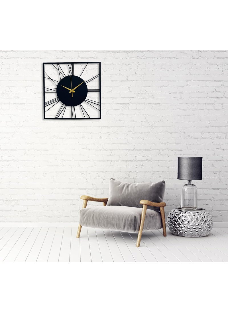 Auromin Stylish Metal Wall Clock for Home and Hall Living Room Bedroom Office Antique Big Size Modern Wall Watch for Home Decor Style 3 50cm