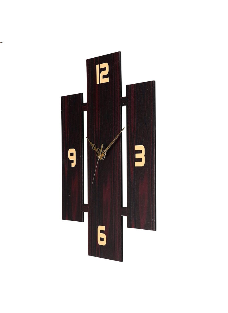 Ingo creation Wooden Silent Quartz Wall Clock Big Size 12 x 12 Inch Brown