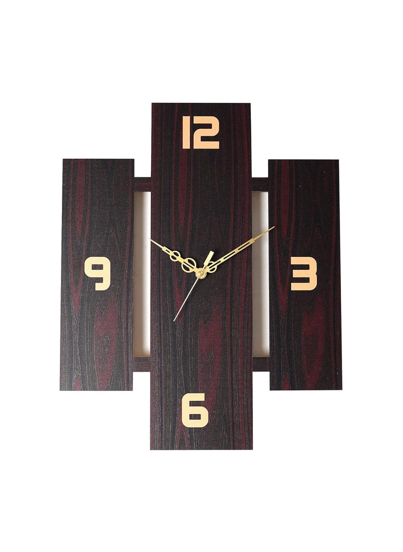 Ingo creation Wooden Silent Quartz Wall Clock Big Size 12 x 12 Inch Brown