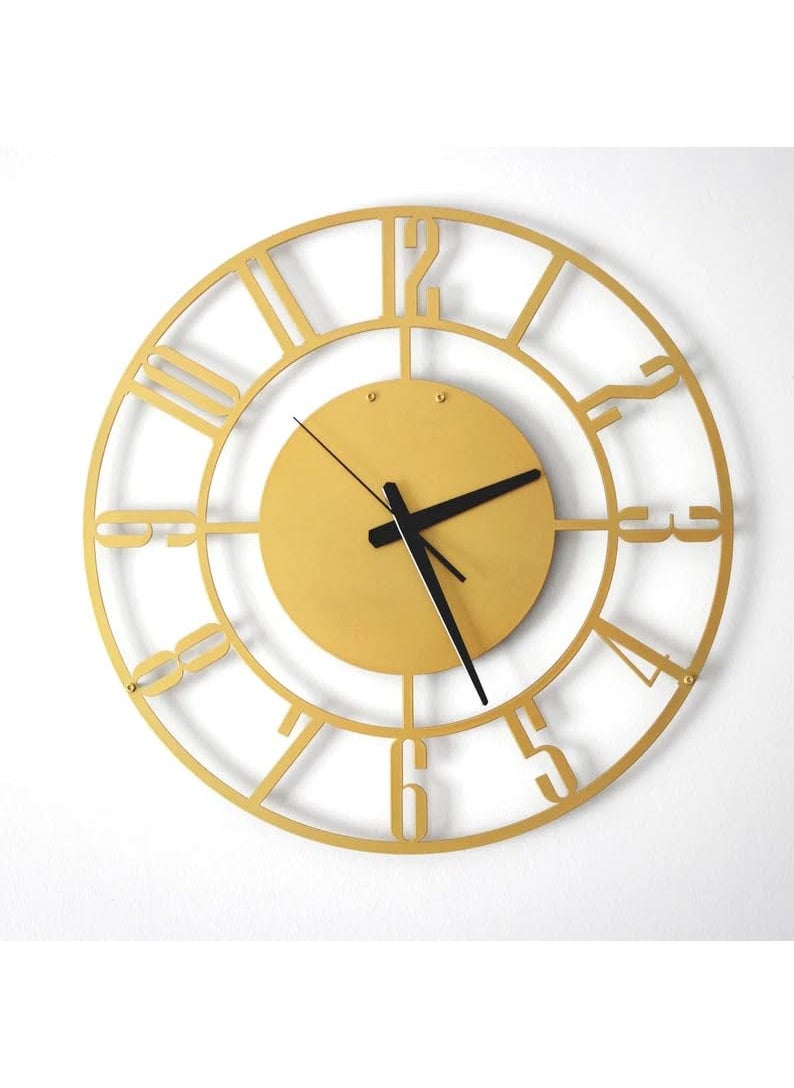AVVIC MART Material Metal Wall Clock Big Size Wall Clock Modern Clocks for Living Room Stylish Wall Clocks for Home Decoration Designer Wall Clock Golden Wall Clock 50 CM