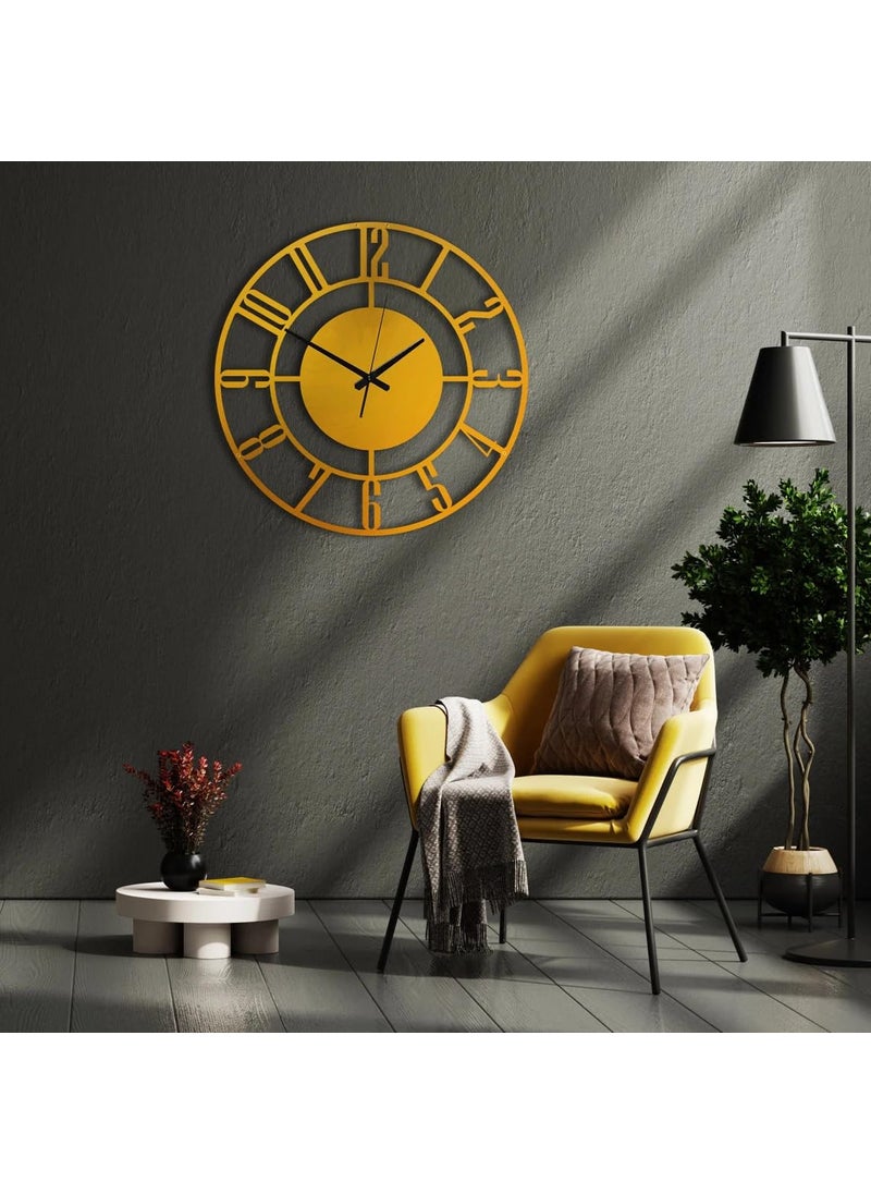 AVVIC MART Material Metal Wall Clock Big Size Wall Clock Modern Clocks for Living Room Stylish Wall Clocks for Home Decoration Designer Wall Clock Golden Wall Clock 50 CM