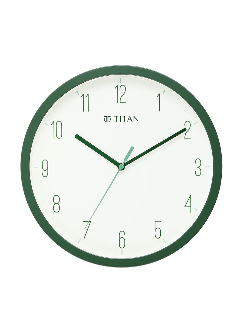 Titan Contemporary Colours Analog Wall Clock with Silent Sweep Technology Green 32 cm x 32 cm Medium