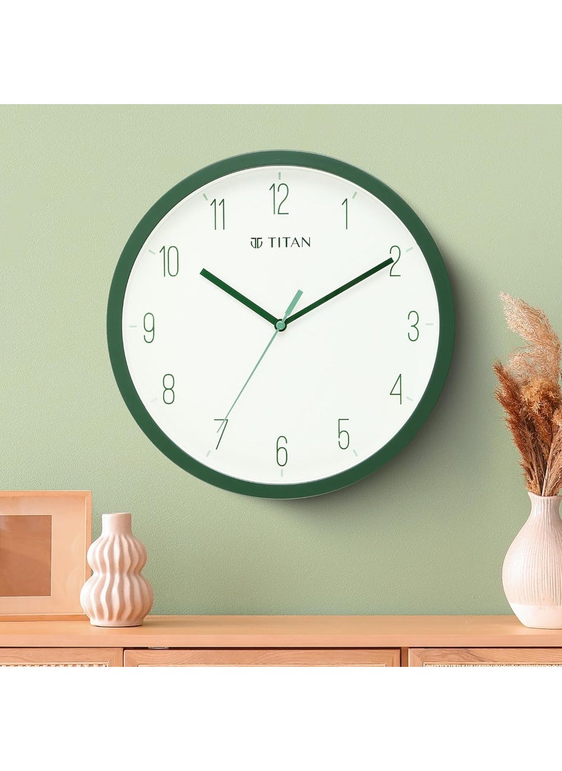 Titan Contemporary Colours Analog Wall Clock with Silent Sweep Technology Green 32 cm x 32 cm Medium