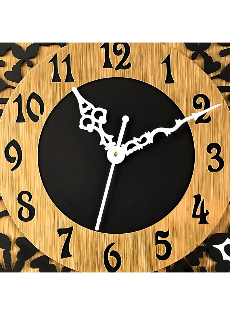 Nozvera 15 Inches Wall Clock for Home Stylish Latest Handcrafted Wooden Silent Non Ticking Antique Wall Clock Decorative Big Size Wall Clock for Home Living Room Bedroom Hall Office