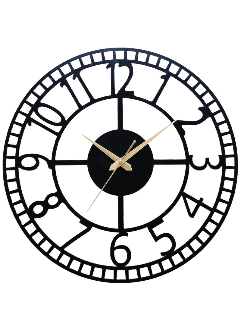 Auromin Designer Stylish Metal Wall Clock for Living Room Bedroom Office Kitchen Home and Hall Antique Big Size Modern Wall Watch for Home Decor40 cm Matte Black