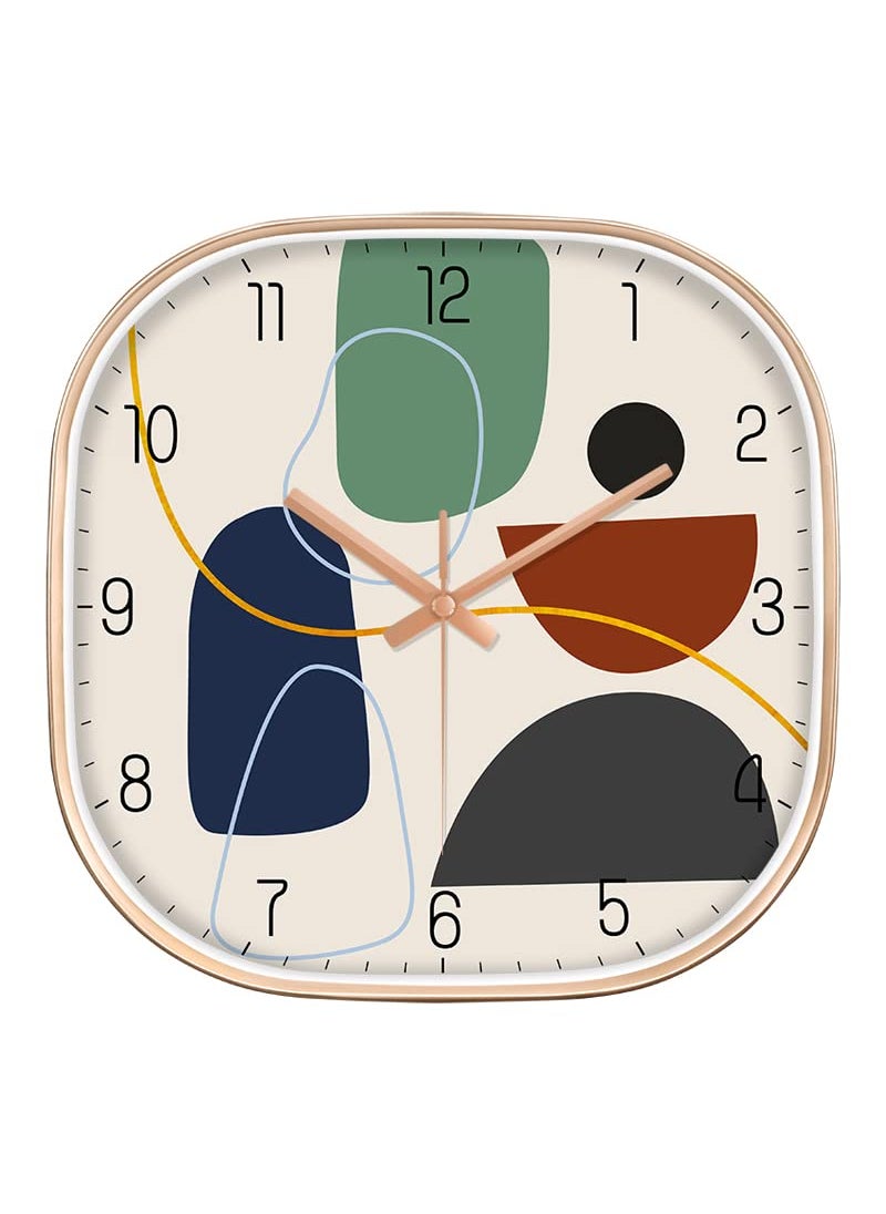 ZEPOLI Wall Clock for Home Hall Living Bedroom 12 inch Silent Quartz Decorative Wall Analog Stylish NonTicking Watches Modern and Round Hanging Mount Analog Canvas Square
