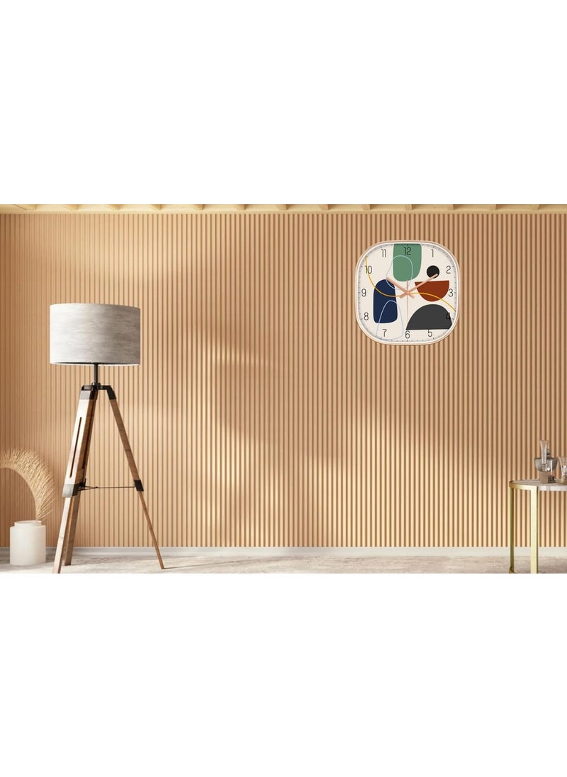 ZEPOLI Wall Clock for Home Hall Living Bedroom 12 inch Silent Quartz Decorative Wall Analog Stylish NonTicking Watches Modern and Round Hanging Mount Analog Canvas Square