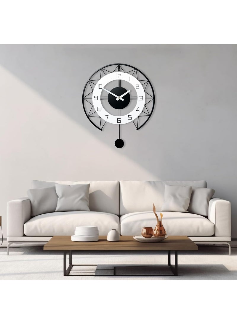 AVVIC MART Metal Wall Clock Butterfly Wall Clock Non Ticking Silent Quartz Black Drop Clocks with Arabic Numerals Home Decoration for Bedroom Kitchen Office Style28 50CM