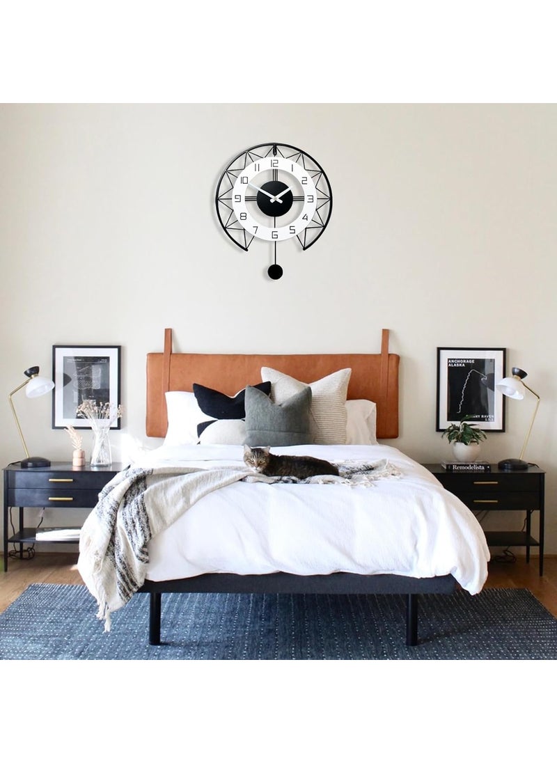 AVVIC MART Metal Wall Clock Butterfly Wall Clock Non Ticking Silent Quartz Black Drop Clocks with Arabic Numerals Home Decoration for Bedroom Kitchen Office Style28 50CM