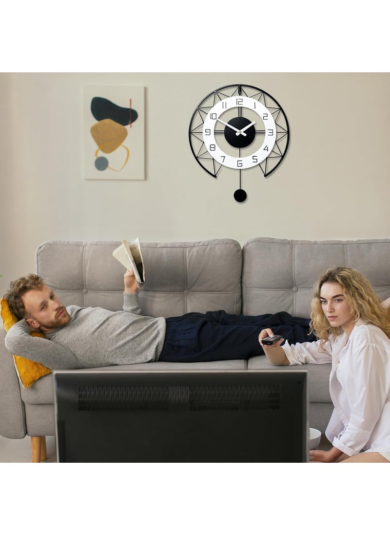 AVVIC MART Metal Wall Clock Butterfly Wall Clock Non Ticking Silent Quartz Black Drop Clocks with Arabic Numerals Home Decoration for Bedroom Kitchen Office Style28 50CM