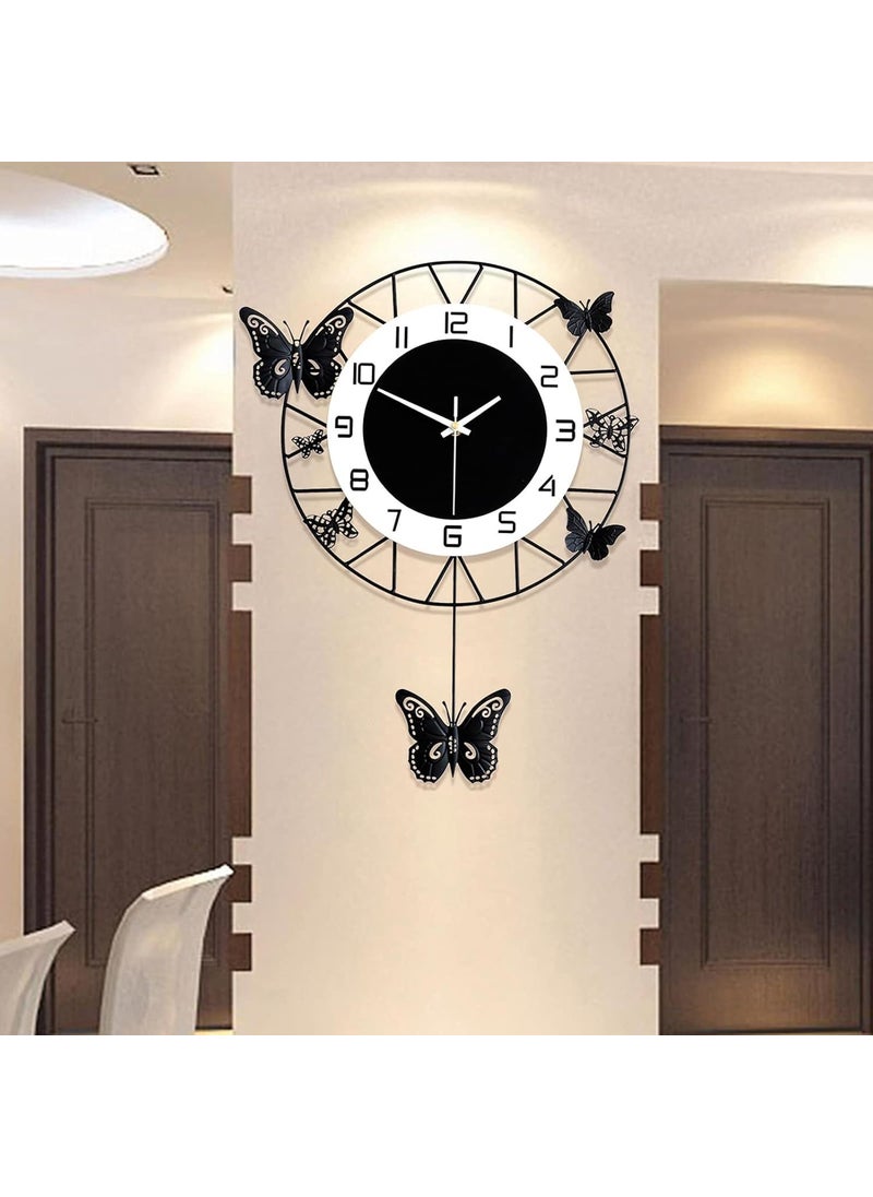 VVIC MART Home Decoration European Peacock Analog Wall Clock Crystal Luxury Living Room Creative Personality ArtMetalBlueBirds Style25 40CM