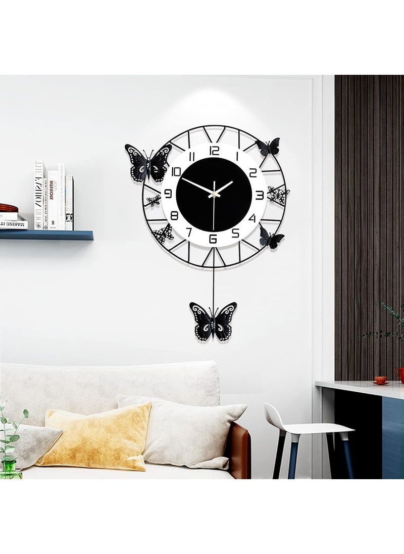 VVIC MART Home Decoration European Peacock Analog Wall Clock Crystal Luxury Living Room Creative Personality ArtMetalBlueBirds Style25 40CM