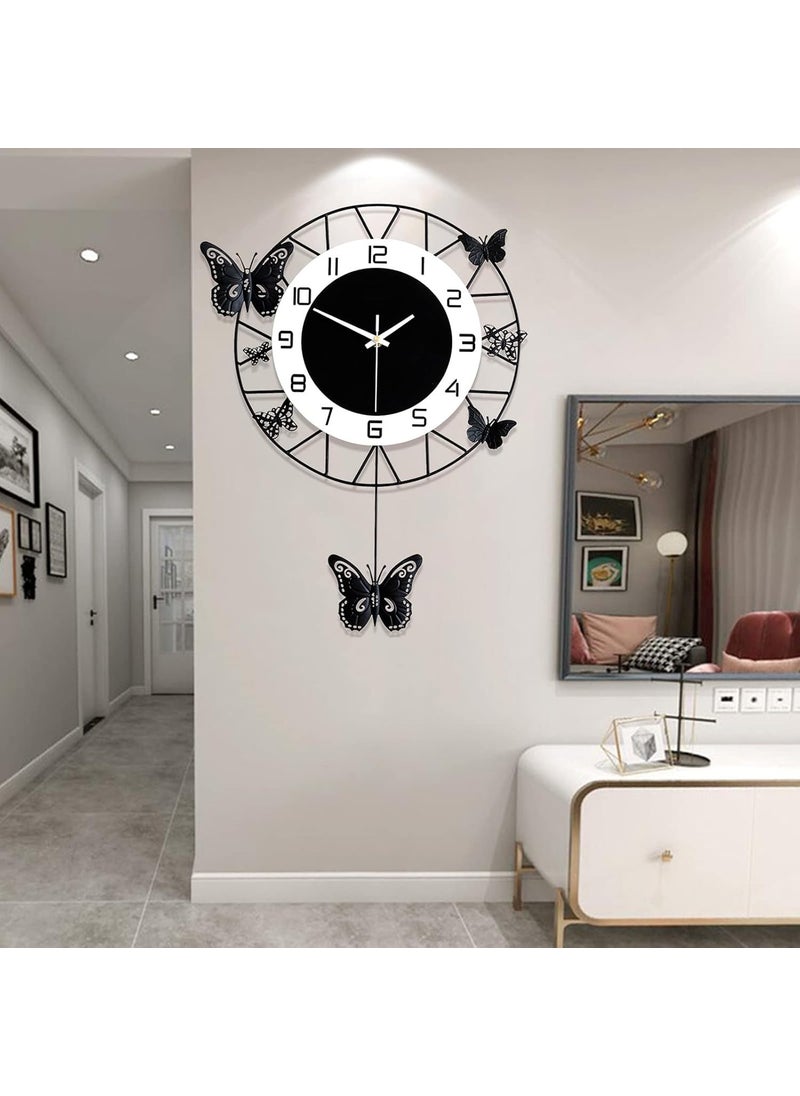 VVIC MART Home Decoration European Peacock Analog Wall Clock Crystal Luxury Living Room Creative Personality ArtMetalBlueBirds Style25 40CM