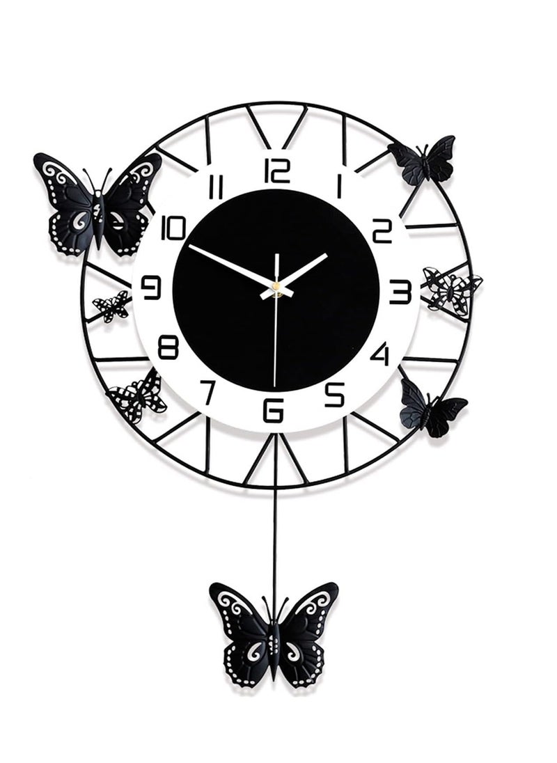 VVIC MART Home Decoration European Peacock Analog Wall Clock Crystal Luxury Living Room Creative Personality ArtMetalBlueBirds Style25 40CM