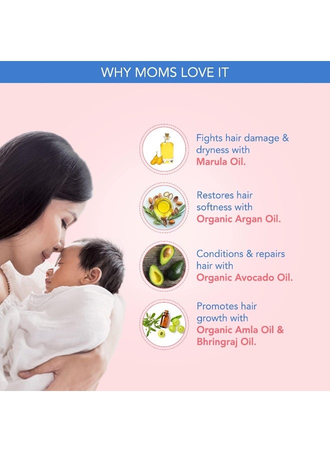 The Moms Co. Virgin Coconut Natural 10-in-1 Baby Hair Oil with Argan, Marula, Avocado, Bhringraj and Organic Amla, 100ml