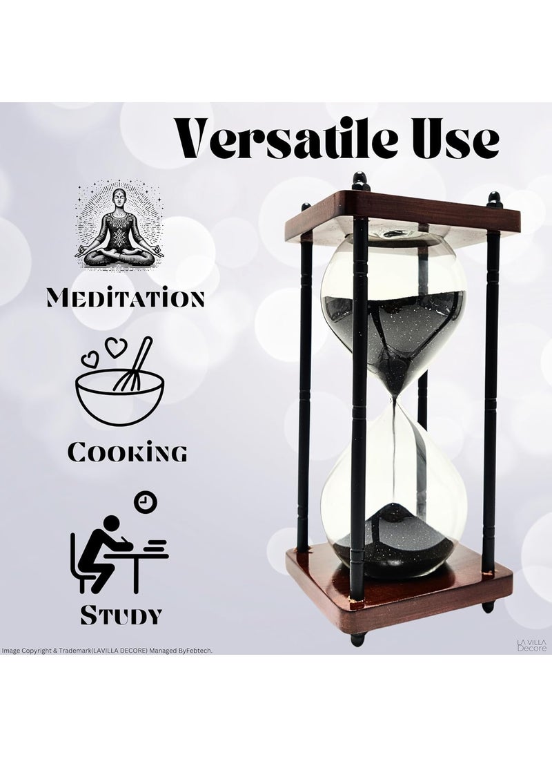 Wooden Hourglass Set with Black Sand Timers Ideal Decorative Gift for Home Office and Study Antique Nautical Theme Sand Clocks Enhance Your Space with Classic Charm