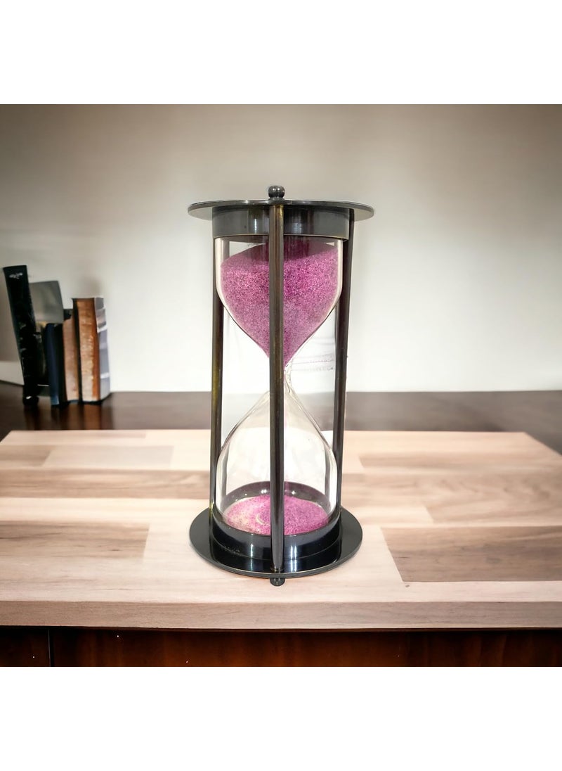 Nautical Brass Glass Sand Timer Hour Glass Antique Sand Clock Ideal for ExerciseTea Making Table Decor Showpiece Design 7