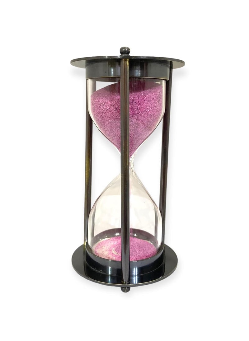Nautical Brass Glass Sand Timer Hour Glass Antique Sand Clock Ideal for ExerciseTea Making Table Decor Showpiece Design 7