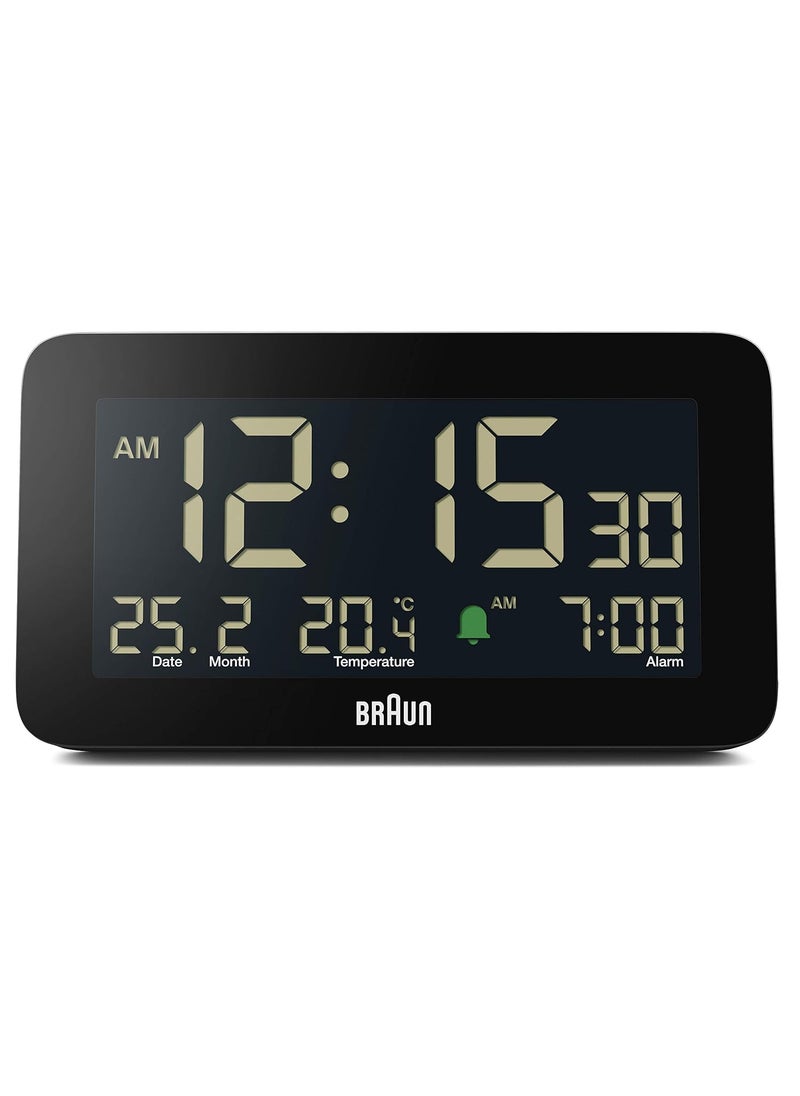 Braun Digital Alarm Clock with Date Month and Temperature Displayed Negative L