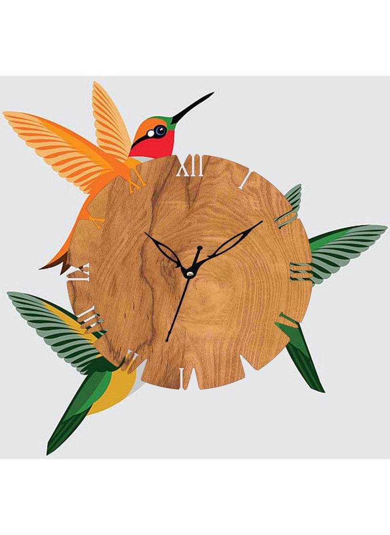ADK Antique Big Size Hanging Roman Number Watch for Living Room Bedroom Office Decorative Wall Clock for Home Decor 30x30 cm Wooden Brown 44