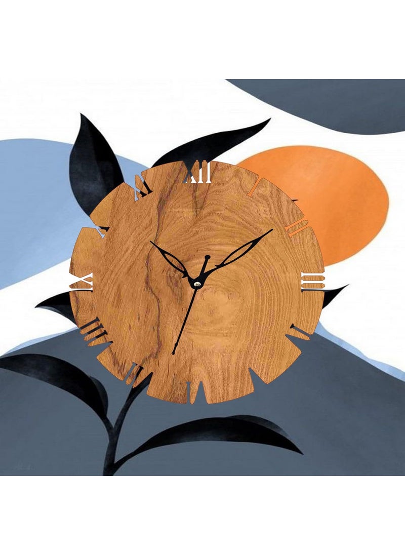 ADK Antique Big Size Hanging Roman Number Watch for Living Room Bedroom Office Decorative Wall Clock for Home Decor 30x30 cm Wooden Brown 44