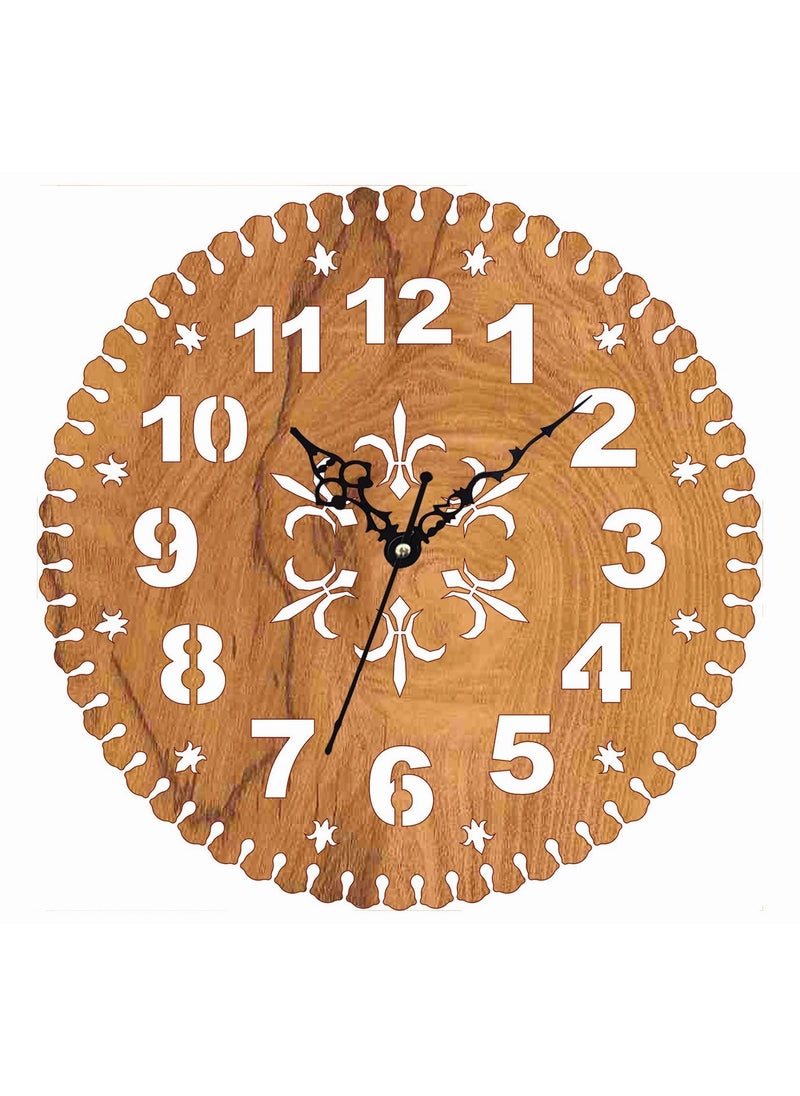 ADK Antique Big Size Hanging Roman Number Watch for Living Room Bedroom Office Decorative Wall Clock for Home Decor 30x30 cm Wooden Brown 74