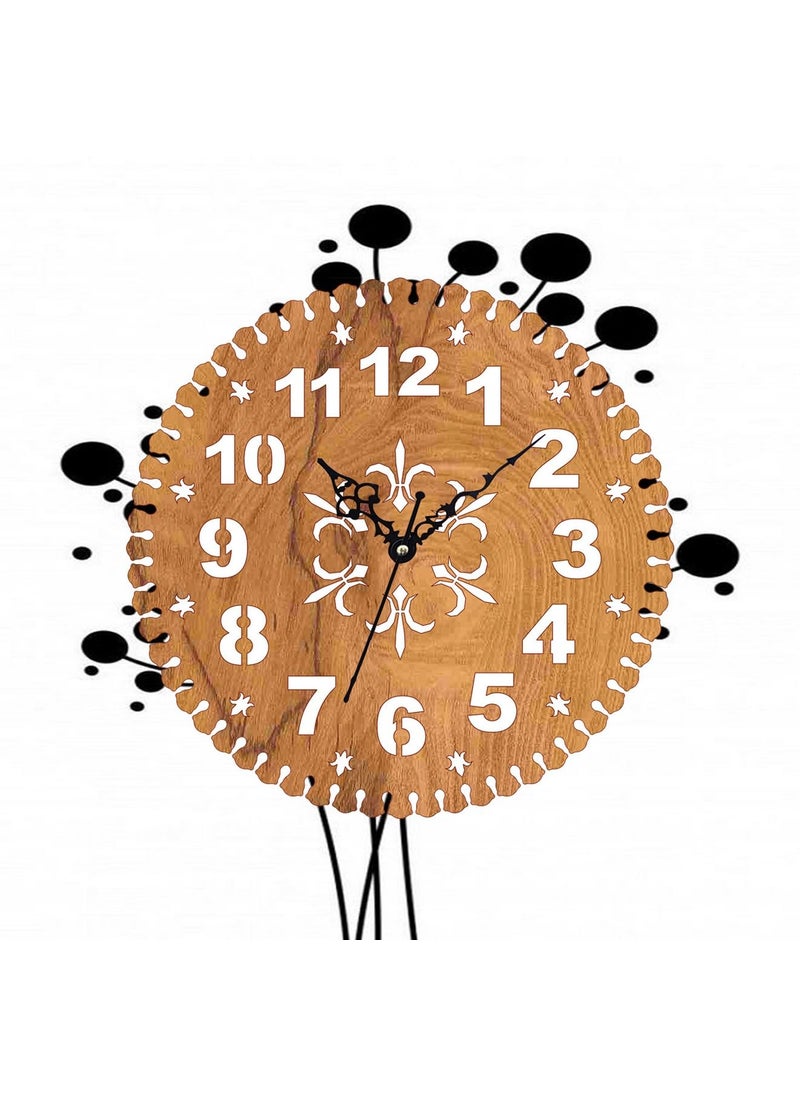 ADK Antique Big Size Hanging Roman Number Watch for Living Room Bedroom Office Decorative Wall Clock for Home Decor 30x30 cm Wooden Brown 74