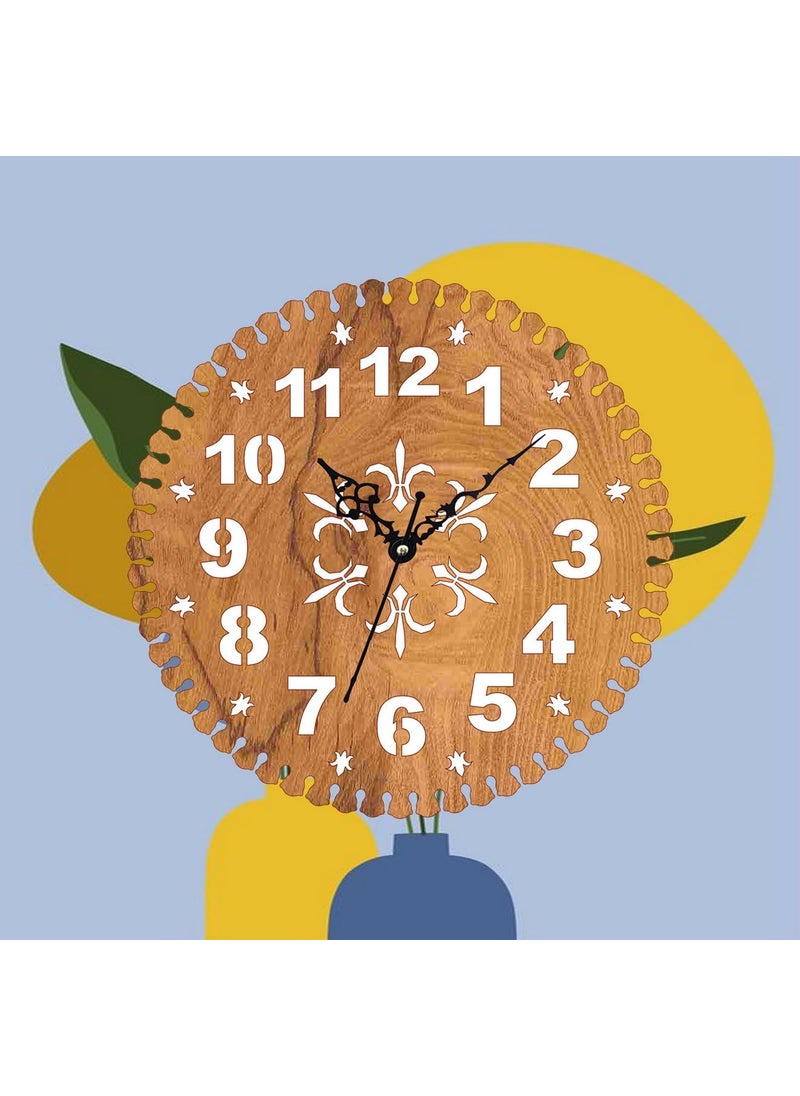 ADK Antique Big Size Hanging Roman Number Watch for Living Room Bedroom Office Decorative Wall Clock for Home Decor 30x30 cm Wooden Brown 74