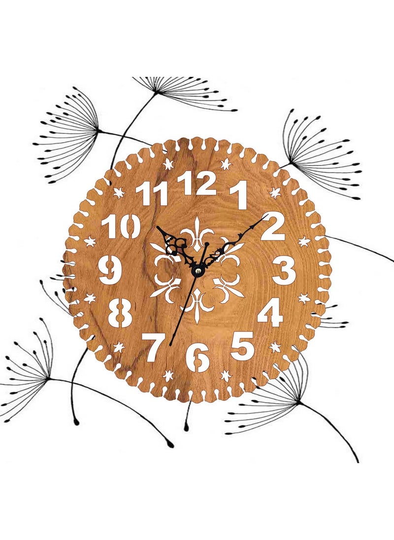 ADK Antique Big Size Hanging Roman Number Watch for Living Room Bedroom Office Decorative Wall Clock for Home Decor 30x30 cm Wooden Brown 74