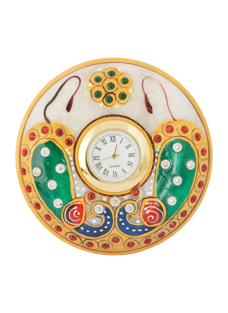 Saudeep India Trading Corporation Marble Stand Clock 10 cm x 10 cm SIMM4SW3
