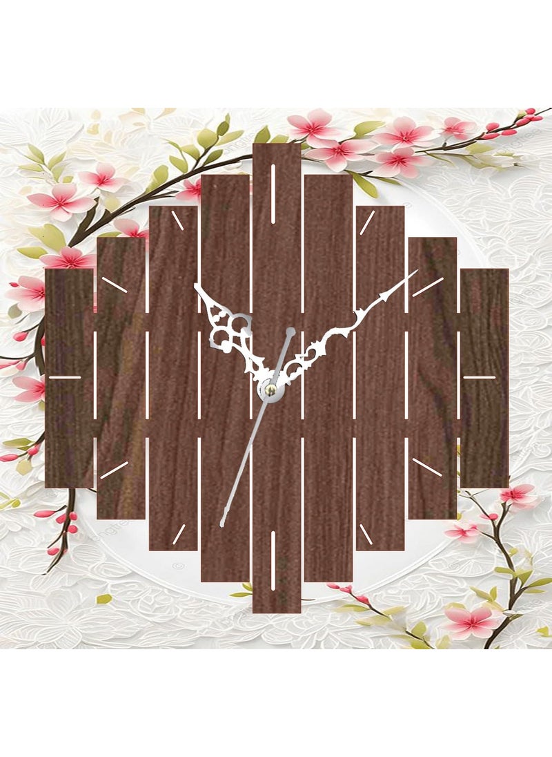 ADK Printed Designer Latest Wooden Digital Wall Clock Without Glass for HomeLiving RoomBedroomKitchen and Office Multicolor2 102