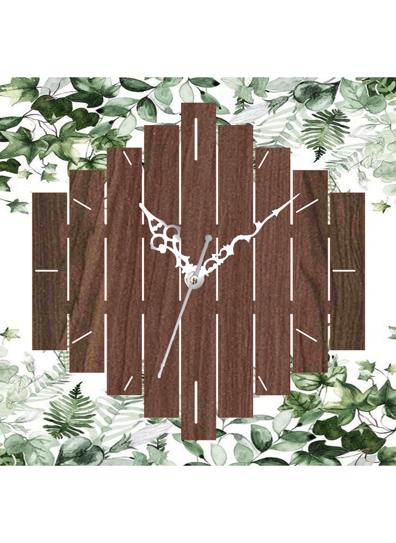 ADK Printed Designer Latest Wooden Digital Wall Clock Without Glass for HomeLiving RoomBedroomKitchen and Office Multicolor2 102