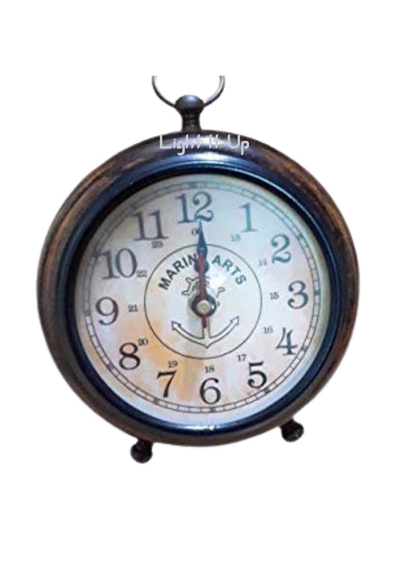Light It Up Table Desk Antique Wooden Designer Clock AntiqueVintage Style Table Clock for HomeStudy RoomLiving RoomOffice Home Decor Gift 6 Inches Design 10