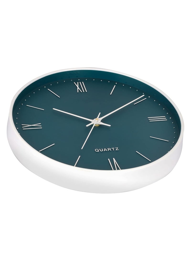 Umi 12 Inches Non Ticking Silent Quartz Round Designer Plastic Bold Number Wall Clock for Home Kitchen Bedroom Hall Living Room Office Roman Number_Green