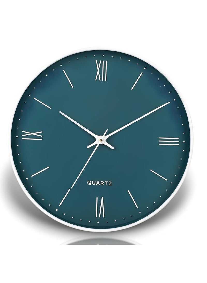 Umi 12 Inches Non Ticking Silent Quartz Round Designer Plastic Bold Number Wall Clock for Home Kitchen Bedroom Hall Living Room Office Roman Number_Green