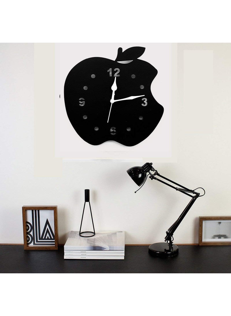 Great Indian Hub Apple Themed Wooden Wall Clock without Glass 12 inch