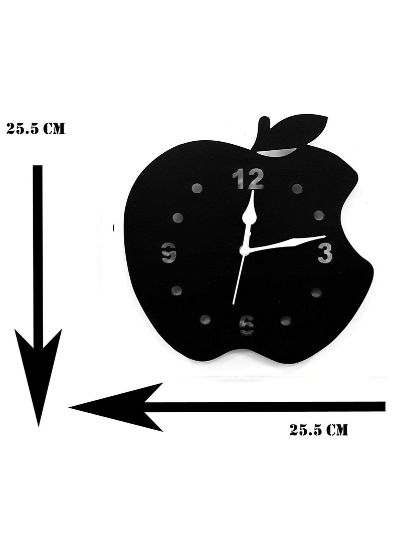 Great Indian Hub Apple Themed Wooden Wall Clock without Glass 12 inch