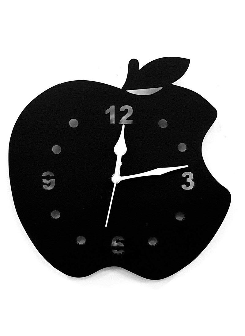 Great Indian Hub Apple Themed Wooden Wall Clock without Glass 12 inch