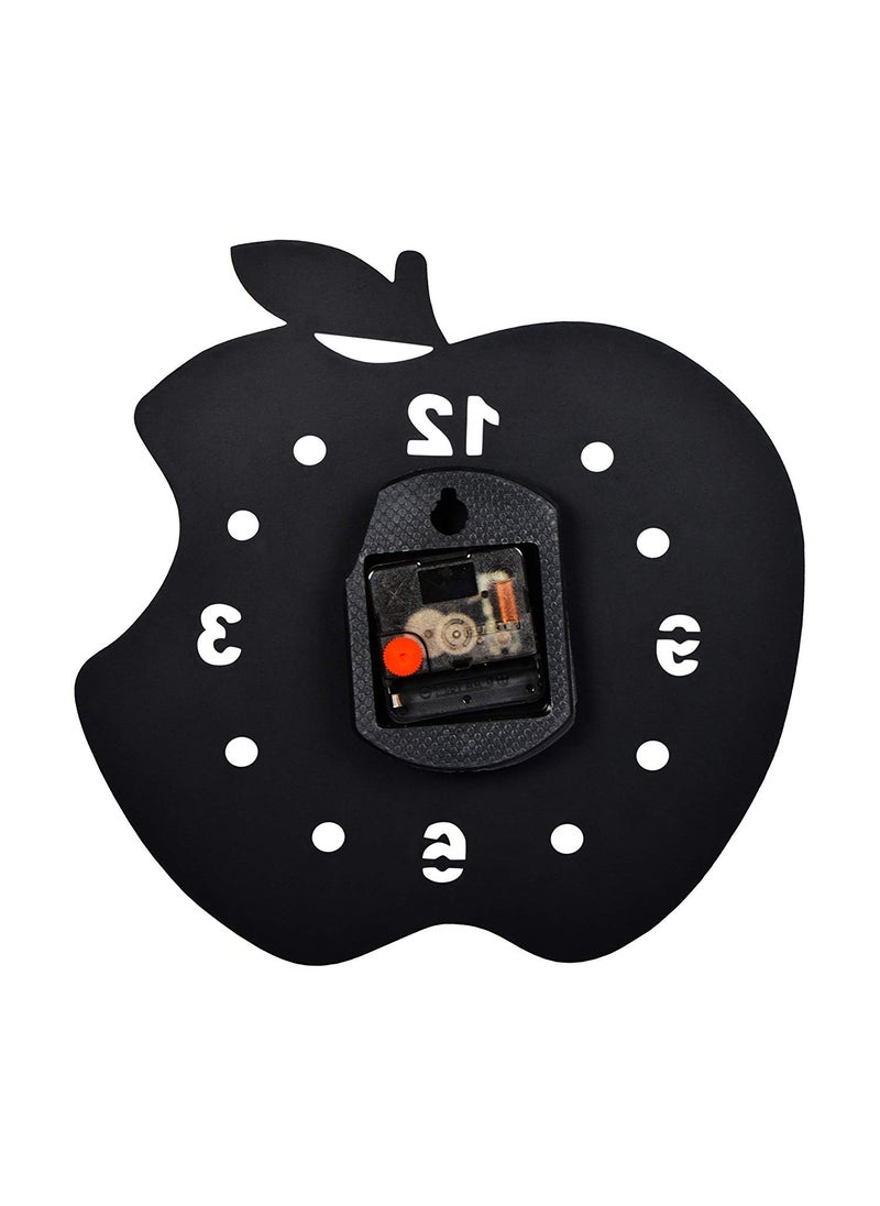 Great Indian Hub Apple Themed Wooden Wall Clock without Glass 12 inch