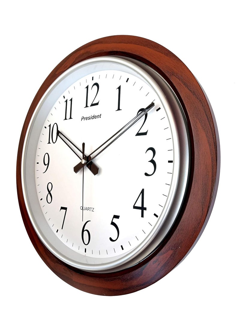IndiA Craft Jaipur President Big Size Wall Clock for Home 42 X 42 cm Color Dark Wood