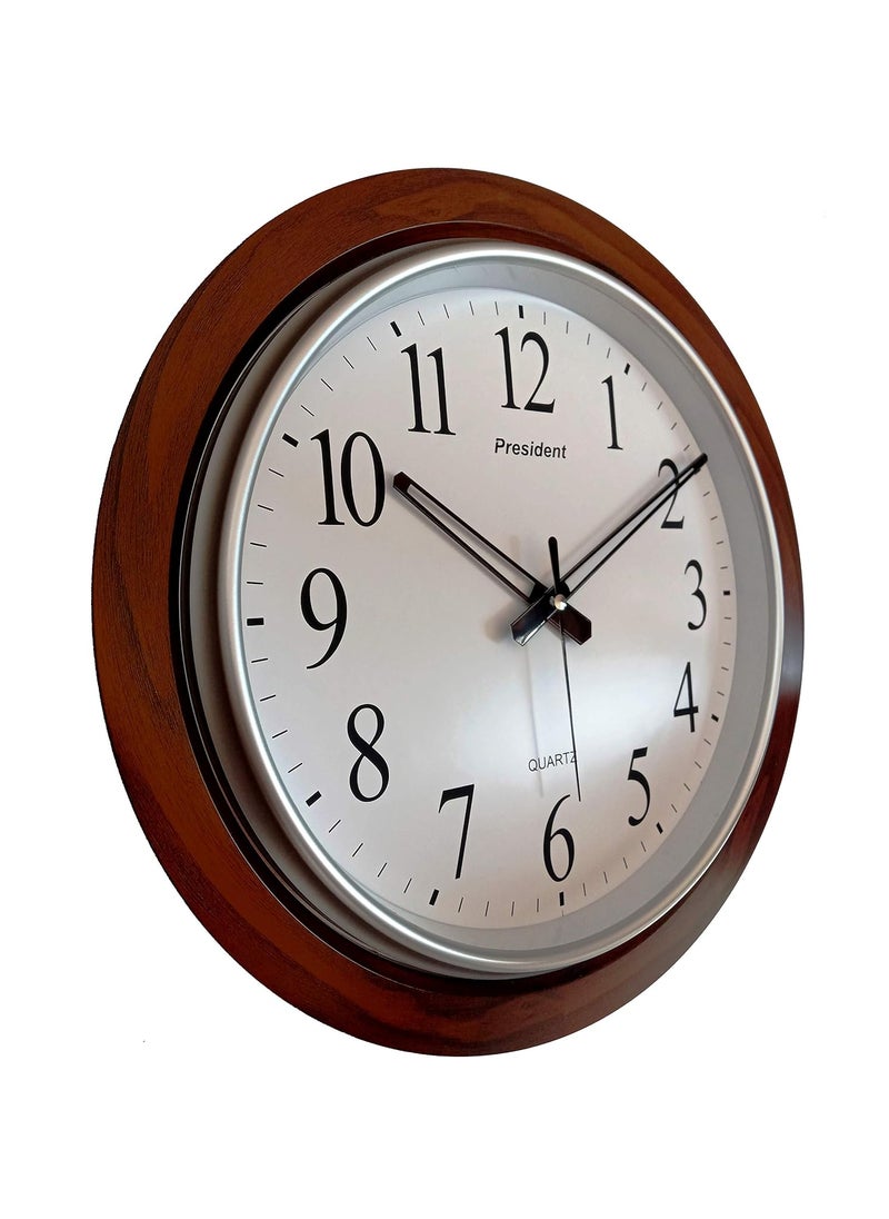 IndiA Craft Jaipur President Big Size Wall Clock for Home 42 X 42 cm Color Dark Wood