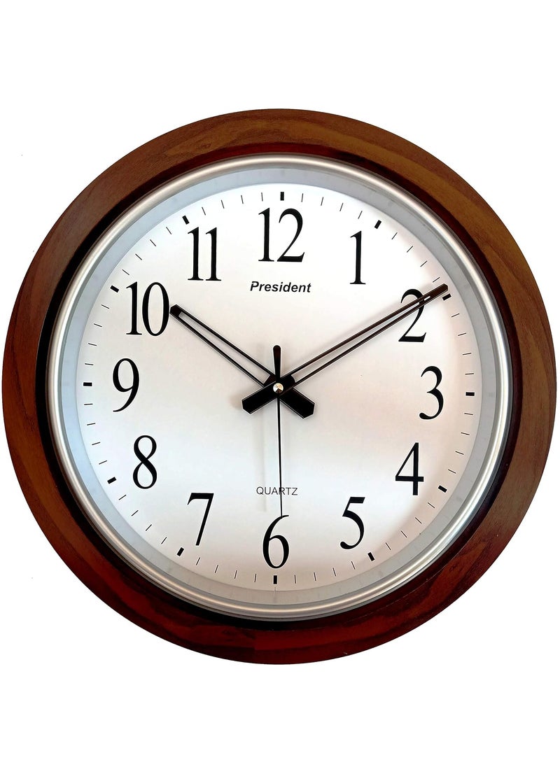 IndiA Craft Jaipur President Big Size Wall Clock for Home 42 X 42 cm Color Dark Wood
