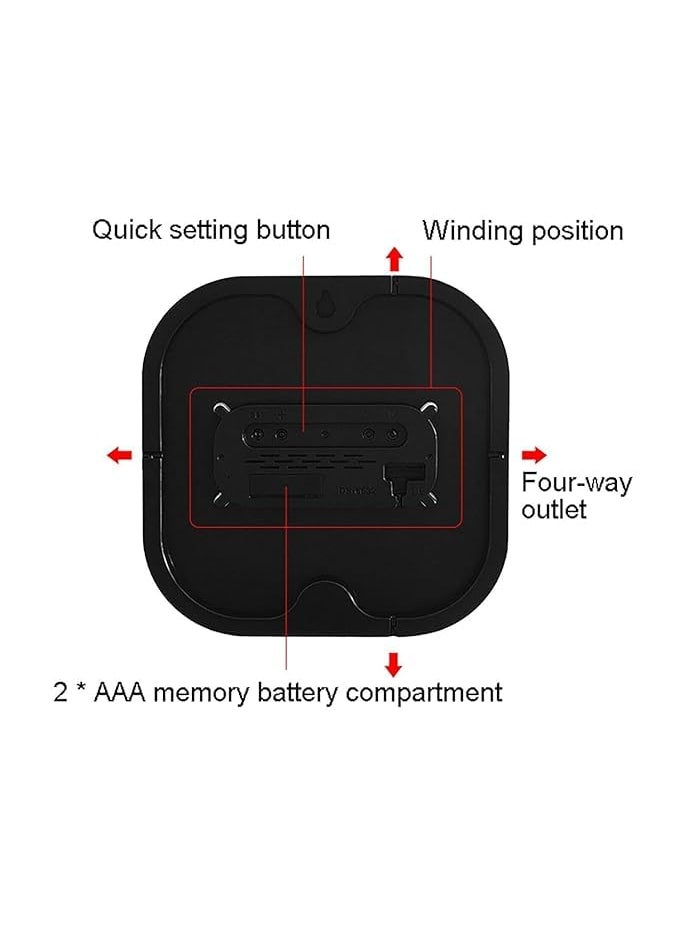 ONTRIP Digital Wall Clock Large Display LED with Temperature Auto Dimming Brightness Time Date Day of Week Remote Controlled Clock Ideal for Home and Office Hexa