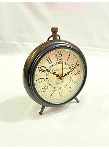 SARA Instrument Handmade 5 Inch Top Table Clock Antique Look Home Office Decor Unique Beautiful Gifting Item