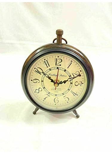 SARA Instrument Handmade 5 Inch Top Table Clock Antique Look Home Office Decor Unique Beautiful Gifting Item